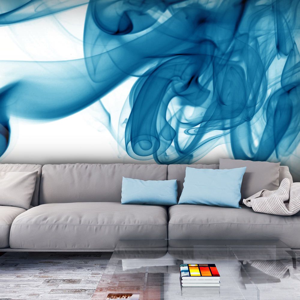 Bimago - Papier peint - Fumée bleue - Décoration, image, art | Abstractions | Moderne | - Papier peint