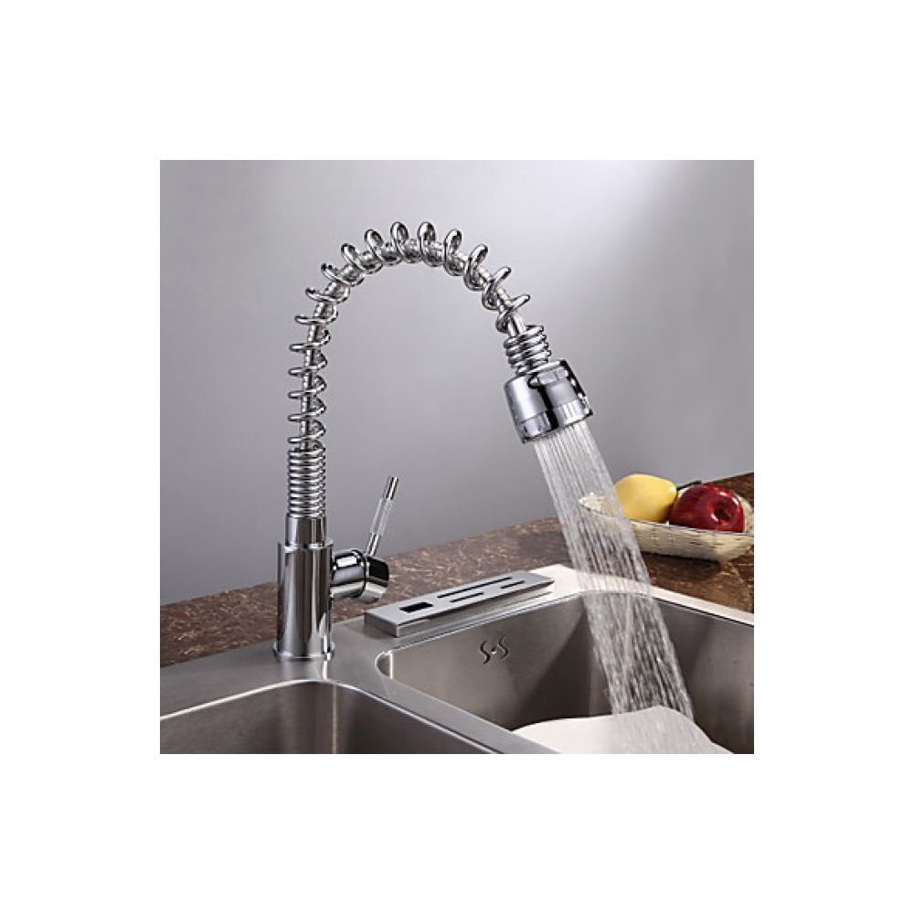 Lookshop - Robinet de cuisine flexible, un robinet à deux conduits d'eau fini en métal chromé - Robinet de lavabo