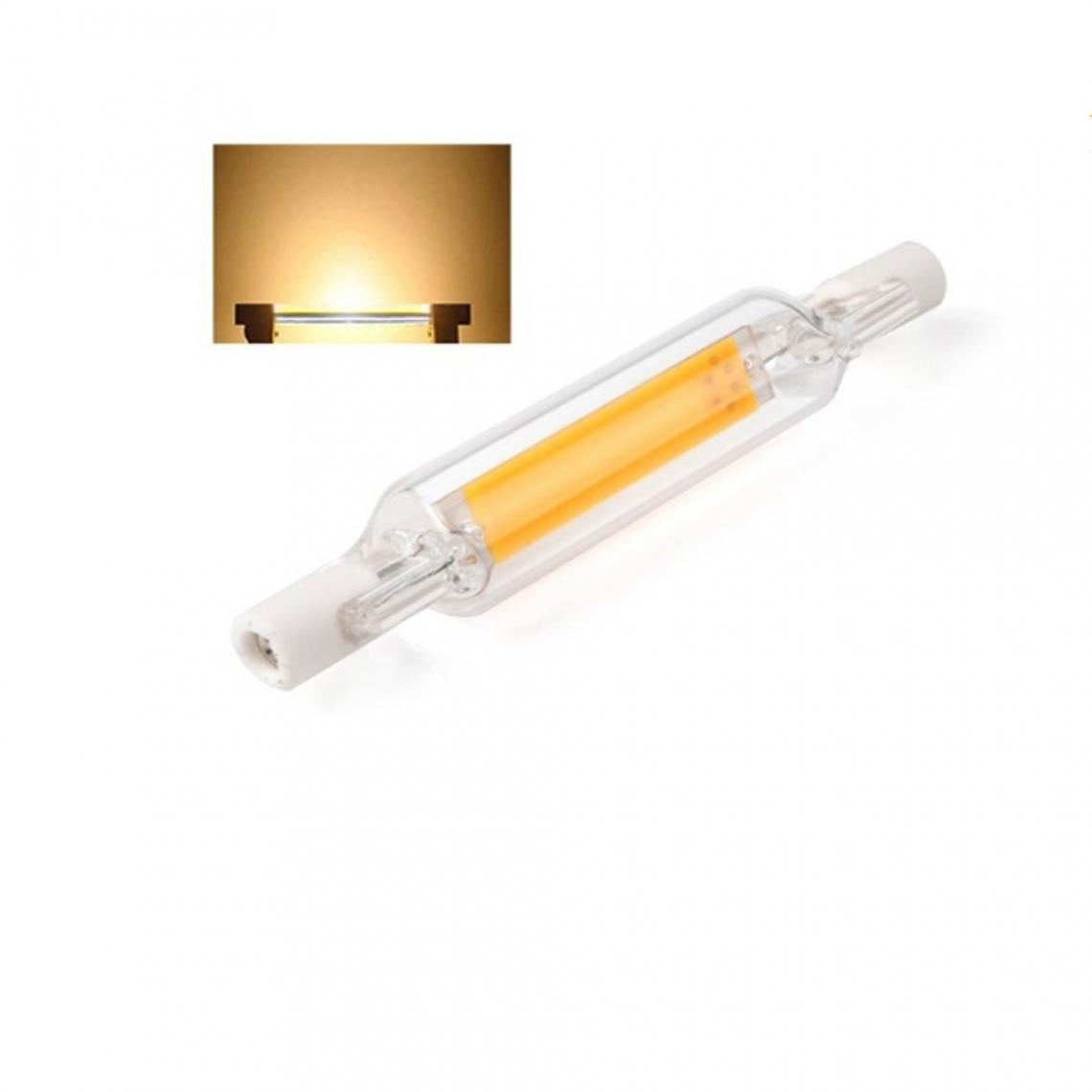 Wewoo - Tube en verre d'ampoule LED R7S 5W pour remplacer la lumière de spot halogènelongueur de la lampe 78 mmAC 220v blanc chaud - Tubes et néons