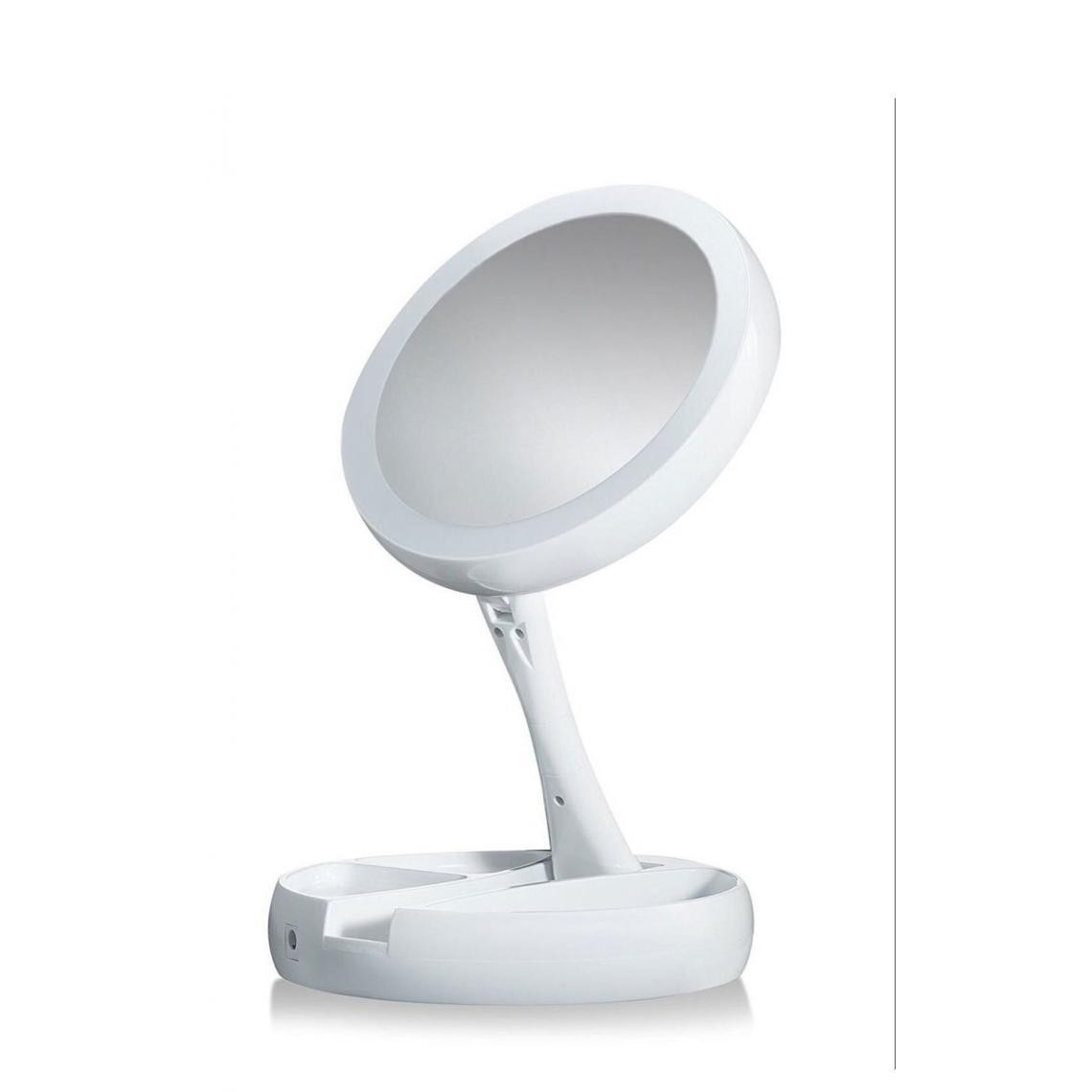 Universal - Miroir de toilette portable pliable éclairage LED miroir de toilette professionnel miroir de toilette réglable 270 degrés rotation | miroir de bain(blanche) - Miroir de salle de bain