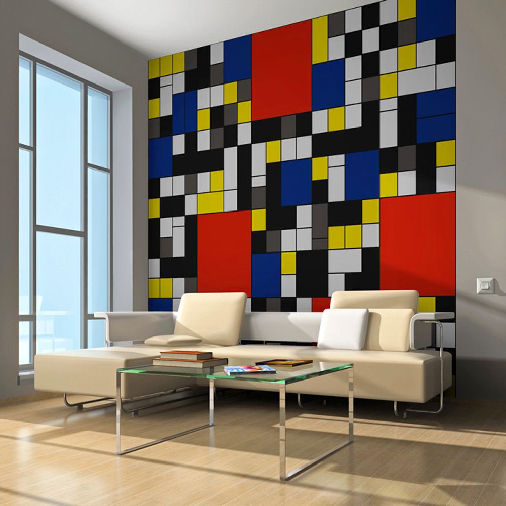 Bimago - Papier peint | Inspired by Piet Mondrian | 200x154 | Fonds et Dessins | Géométrique | - Papier peint