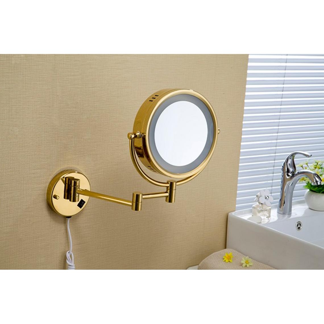 Universal - Miroir de maquillage LED en laiton doré(Or) - Miroir de salle de bain
