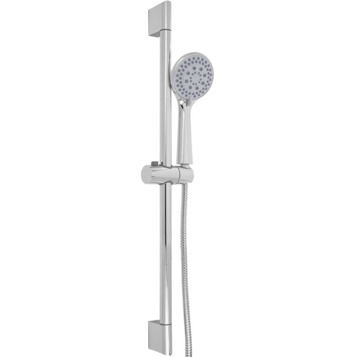 Primematik - Barre de douche de salle de bain chromée avec pomme de douche et tuyau réglable en hauteur - Douchette et flexible