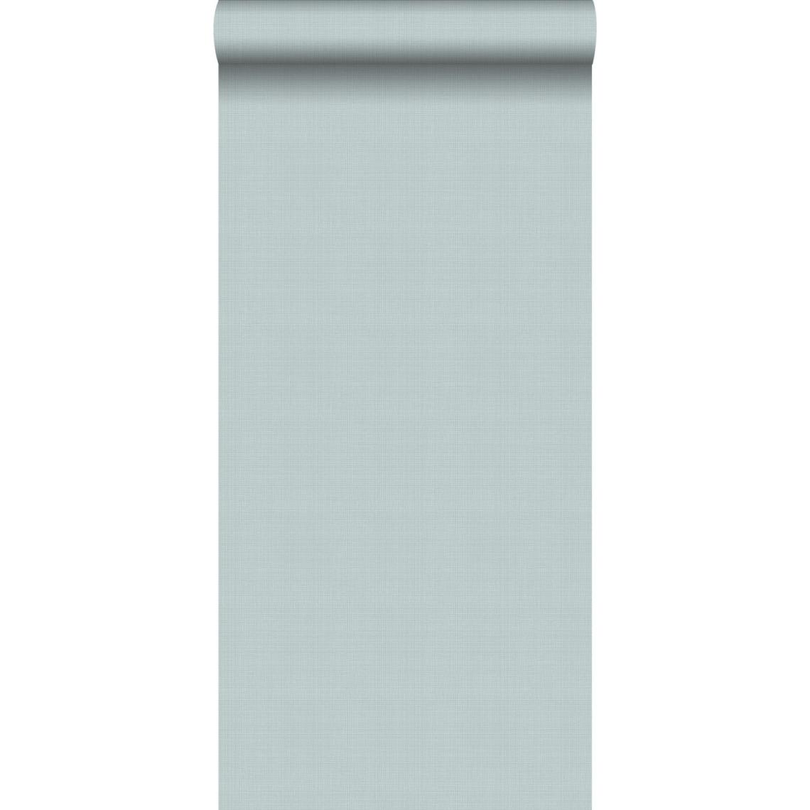 ESTAhome - ESTAhome papier peint lin bleu gris - 139025 - 0.53 x 10.05 m - Papier peint