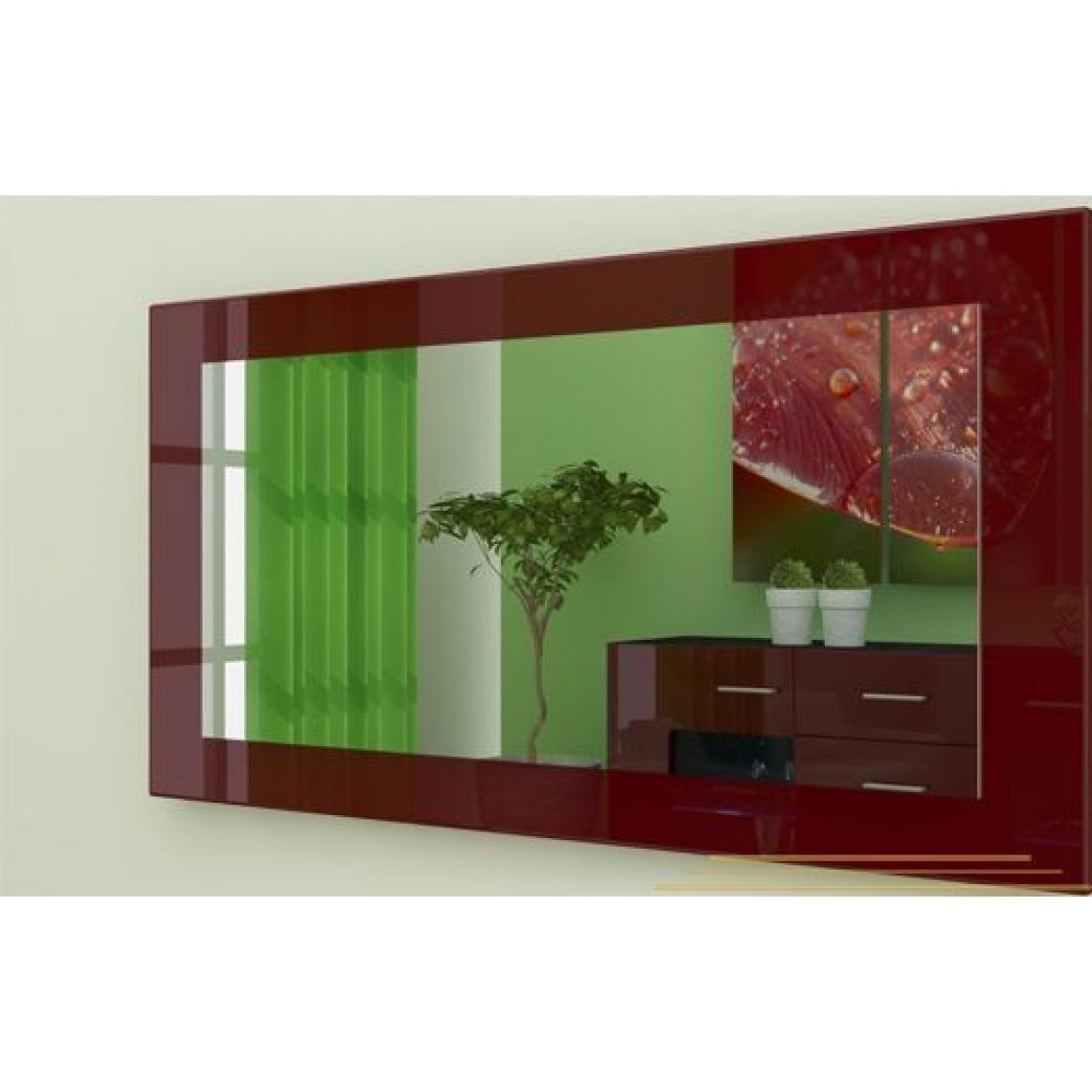 Mpc - Miroir laqué haute brillance bordeaux 89 cm - Miroir de salle de bain