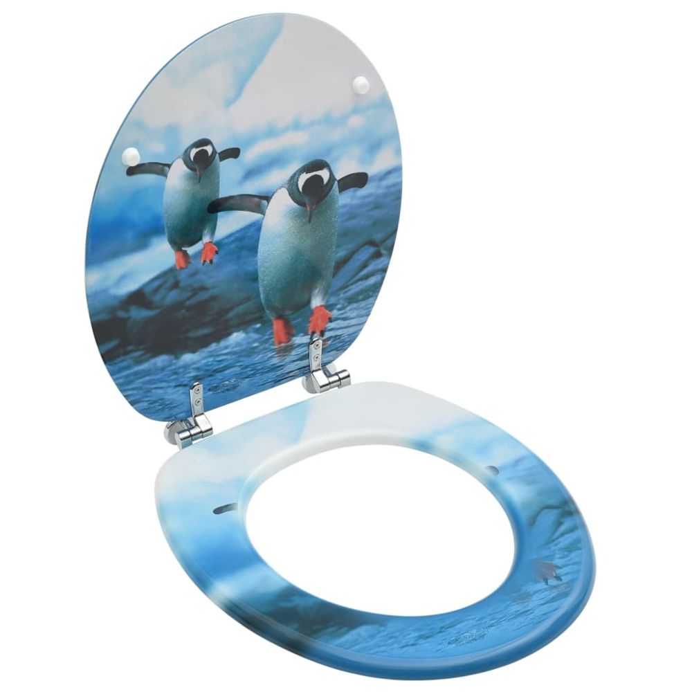 Vidaxl - vidaXL Siège de toilette avec couvercle MDF Design de pingouin - Abattant WC