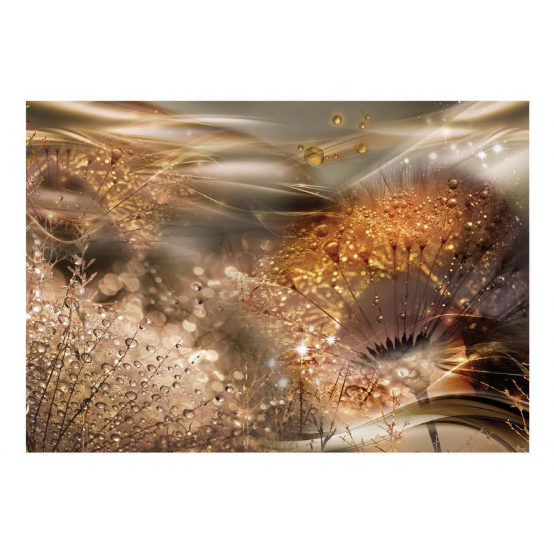 Artgeist - Papier peint - Dandelions' World (Gold) .Taille : 150x105 - Papier peint