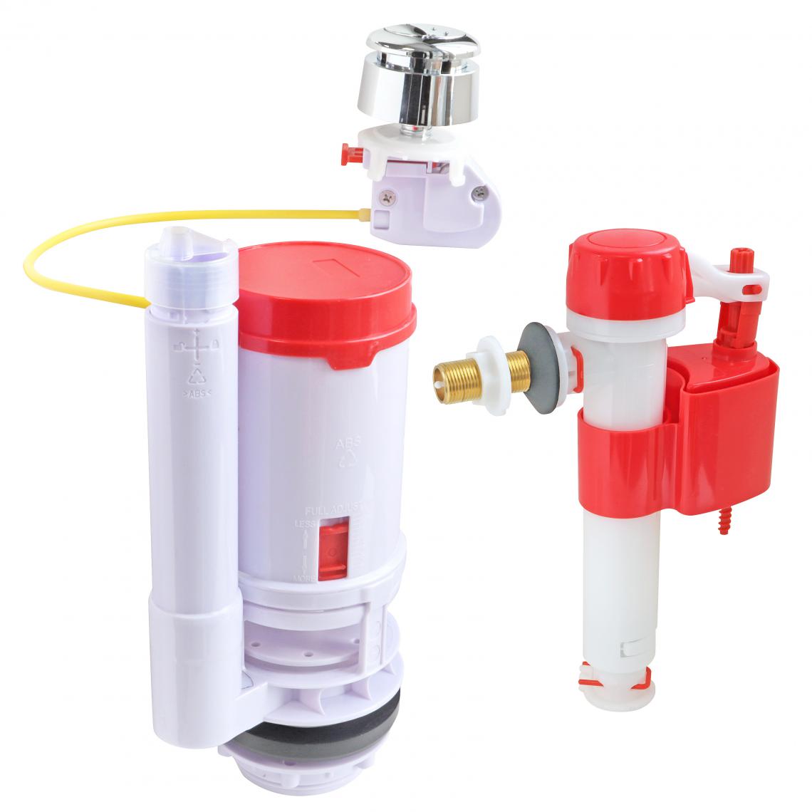 Somatherm For You - Pack mécanisme WC câble double chasse + Robinet flotteur alimentation réversible - Chasse d'eau