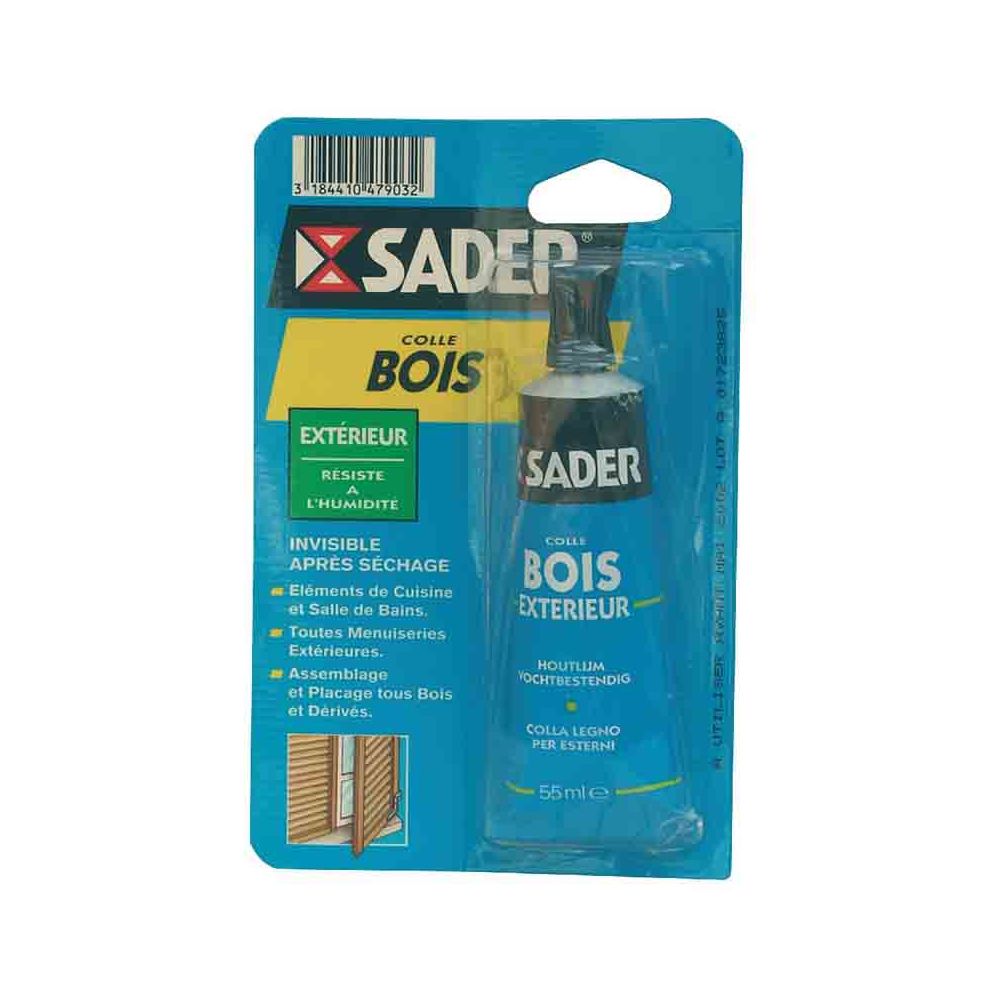 Sader - SADER - Colle à bois milieu humide 55 ml - Mastic, silicone, joint