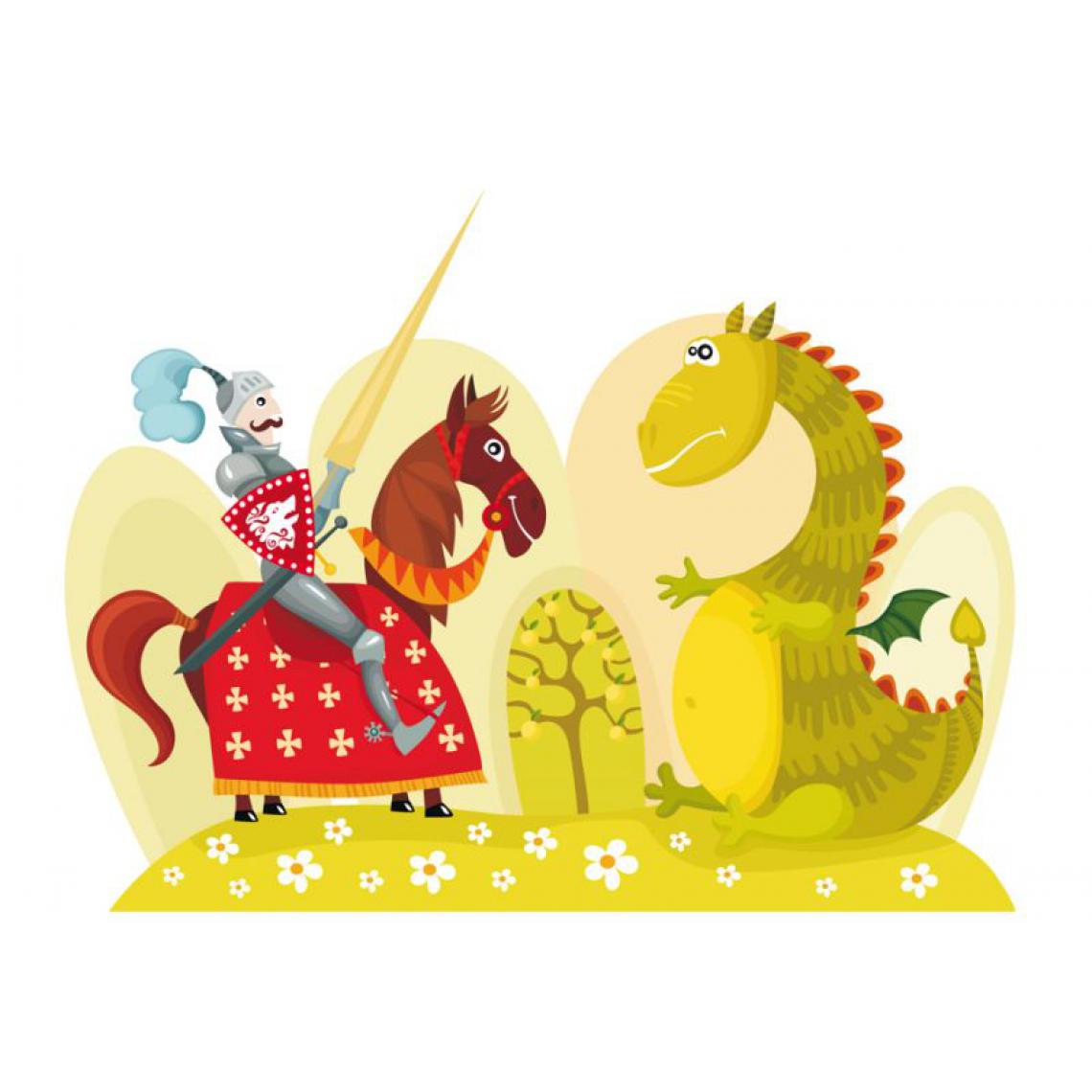 Artgeist - Papier peint - Dragon et chevalier .Taille : 300x231 - Papier peint