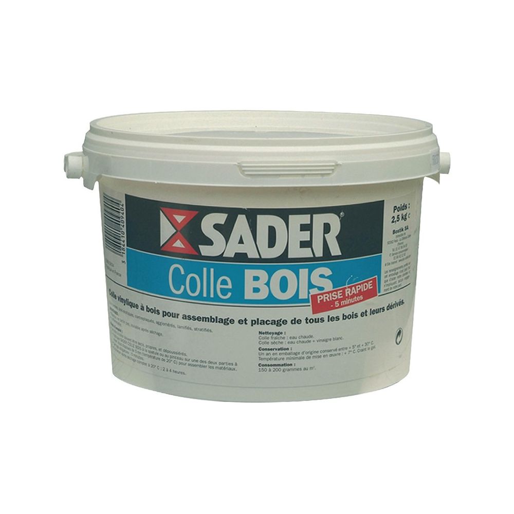 Sader - SADER - Colle à bois prise rapide - seau 2,5 Kg - Mastic, silicone, joint