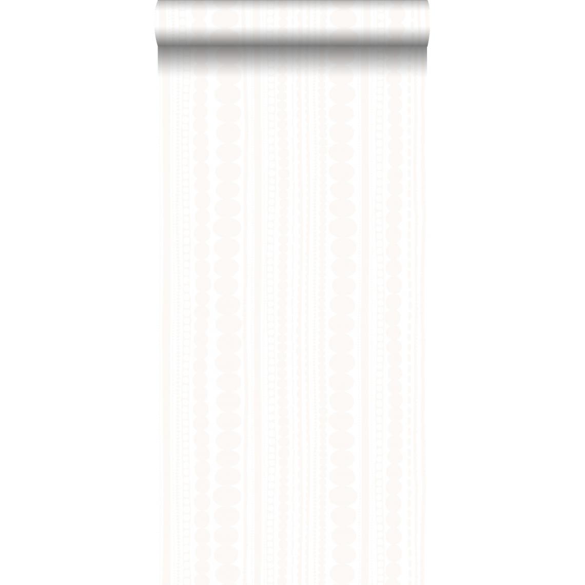 ESTAhome - ESTAhome papier peint perles blanc et argent brillant - 138836 - 0.53 x 10.05 m - Papier peint