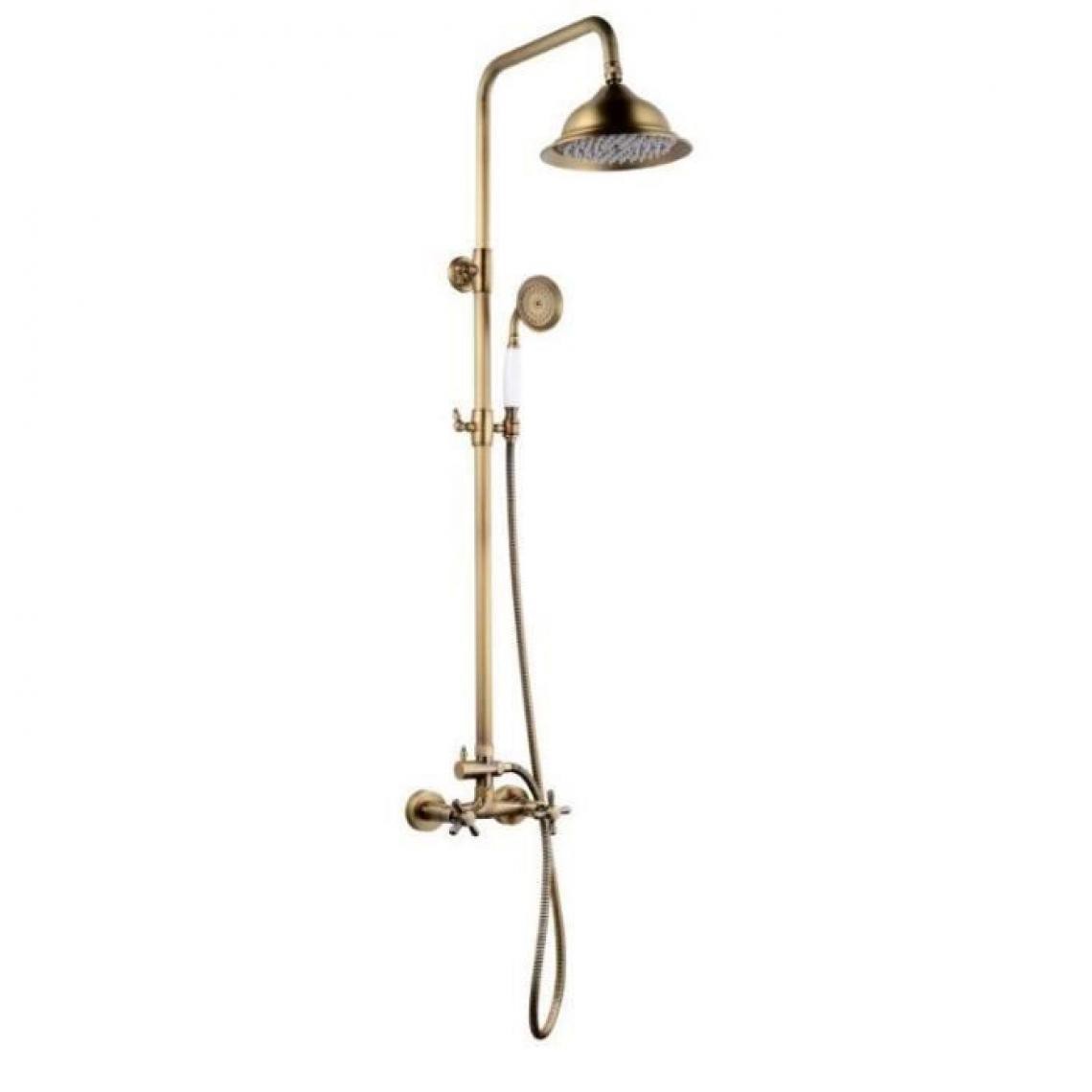 Rousseau - ROUSSEAU Colonne de douche avec robinet mélangeur Retro - Vieux-bronze - Colonne de douche
