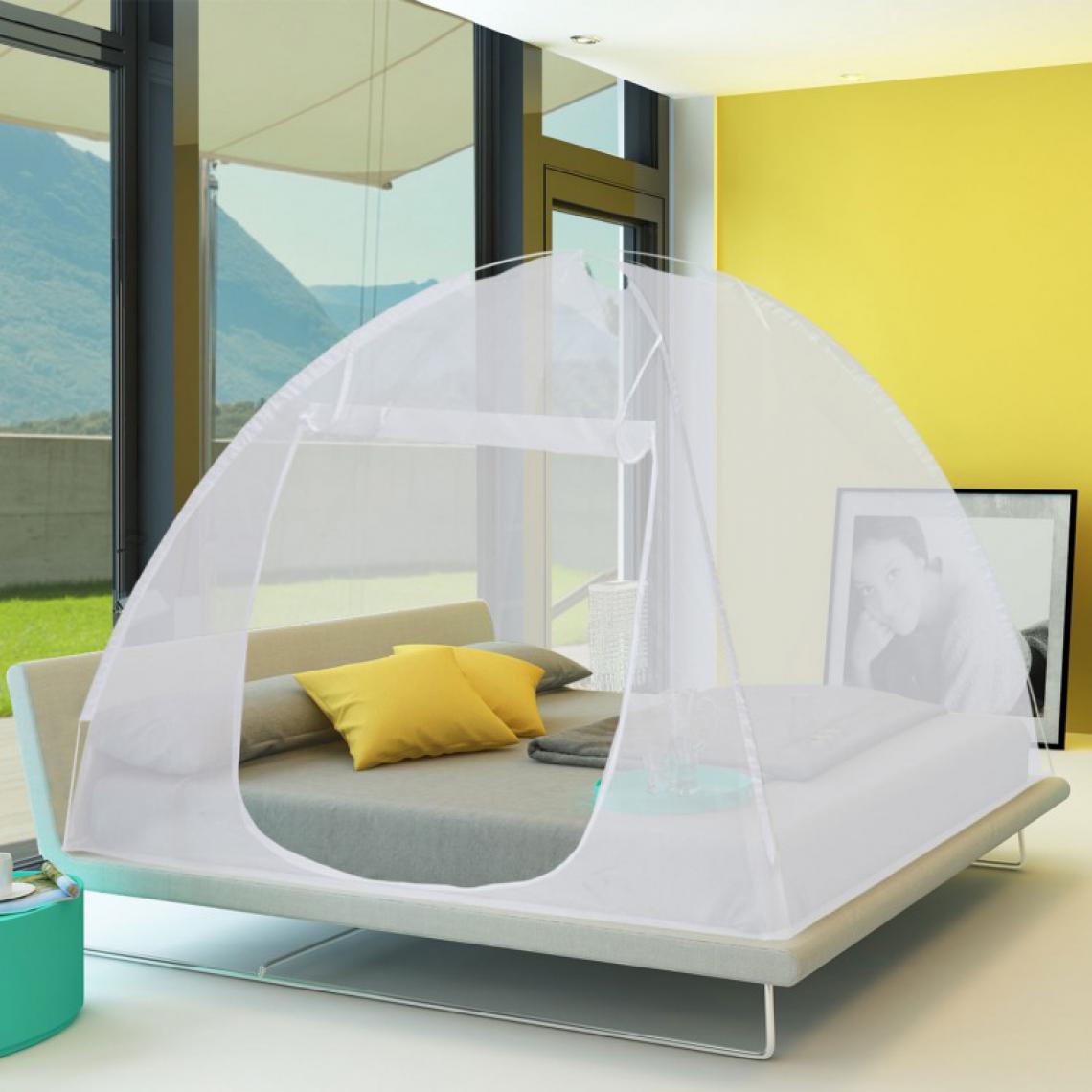 Idmarket - Moustiquaire dôme pop-up 195x150 cm mobile pour lit - Moustiquaire Fenêtre