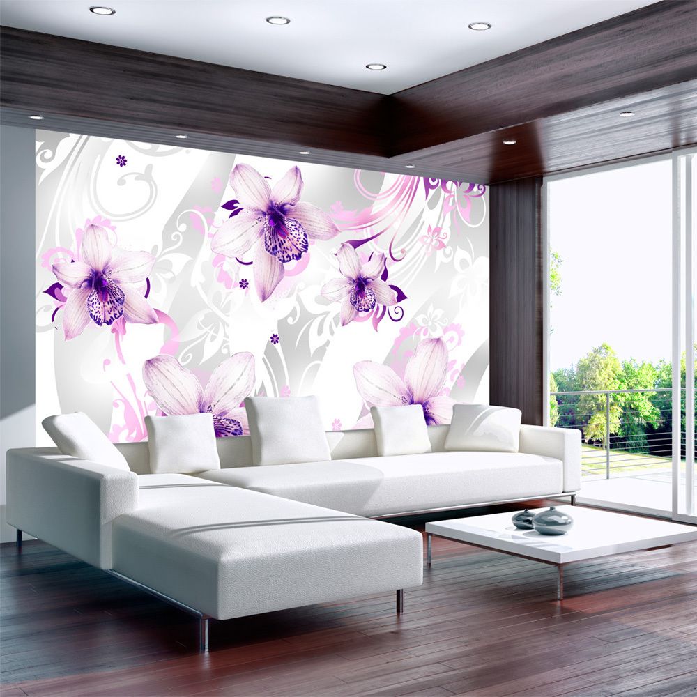 Bimago - Papier peint - Sounds of subtlety - violet - Décoration, image, art | Fleurs | - Papier peint