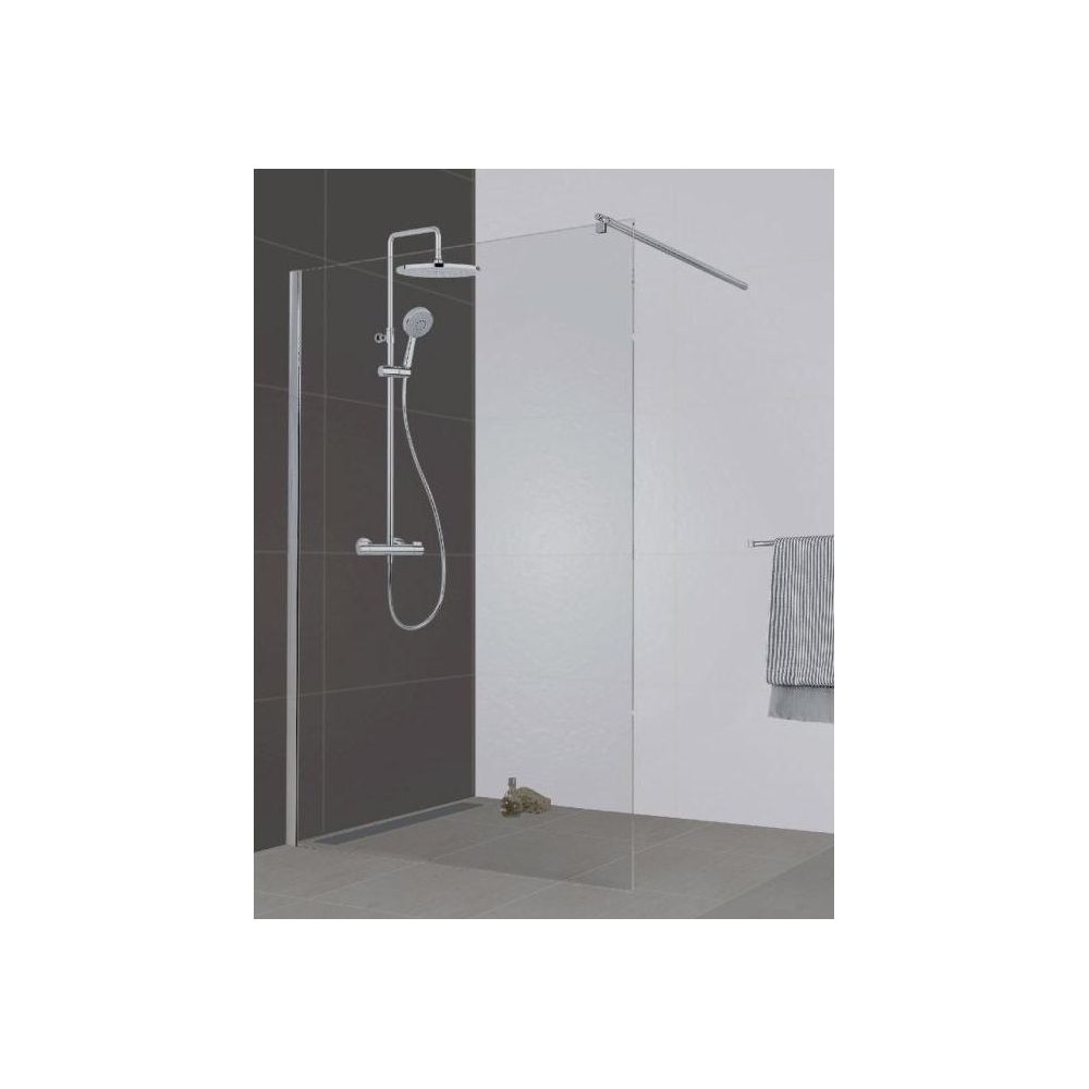 Leda - Leda - Paroi fixe douche ouverte avec barre de stabilisation Larg. 100 cm - OPEN 2 - Cabine de douche
