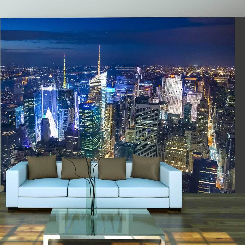 Bimago - Papier peint - Manhattan - nuit - Décoration, image, art | Ville et Architecture | New York | - Papier peint