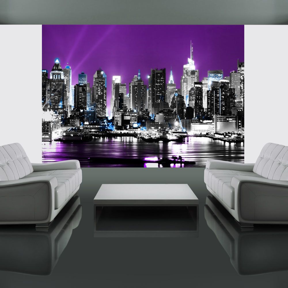 Bimago - Papier peint | Ciel violet à New York | 350x270 | Ville et Architecture | New York | - Papier peint