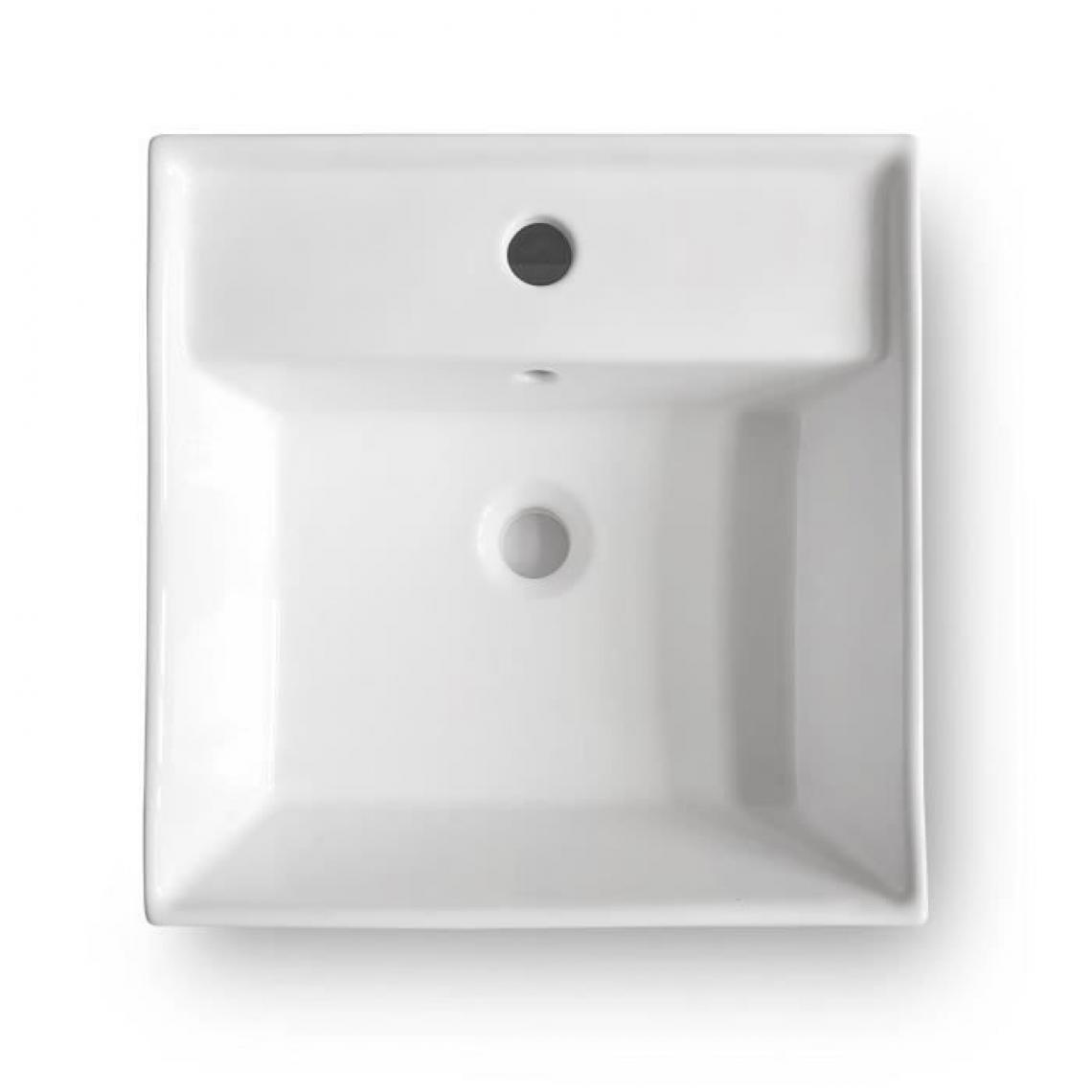 Icaverne - LAVABO - VASQUE Vasque a poser en céramique forme carrée 41,5x41,5x15 cm Lenã - Lavabo