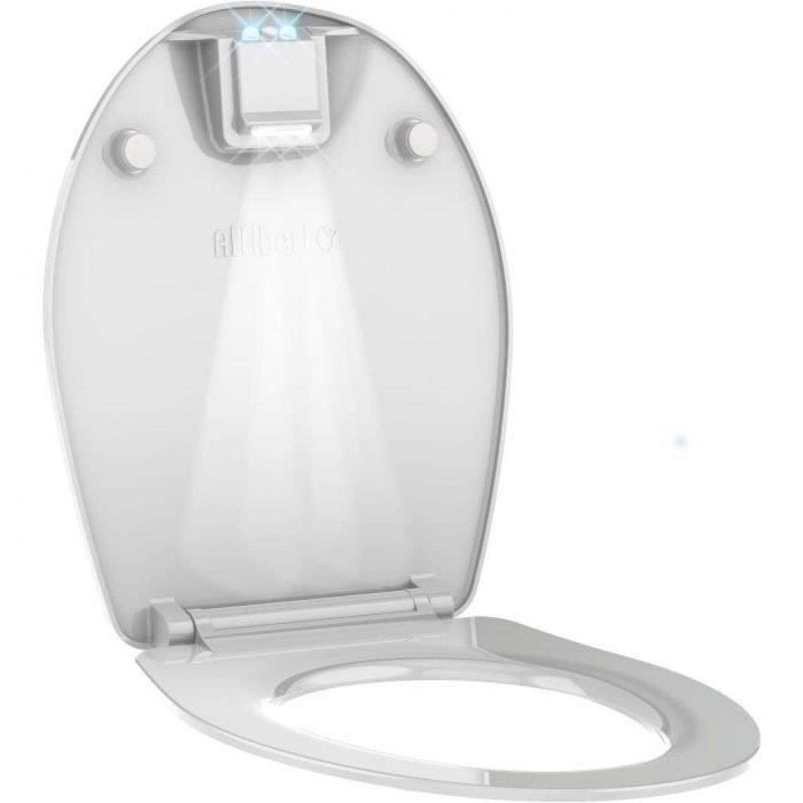 Icaverne - ABATTANT WC - REHAUSSEUR WC ALLIBERT Abattant de toilette a fermeture silencieuse Nighty 2 - Blanc brillant - Abattant WC