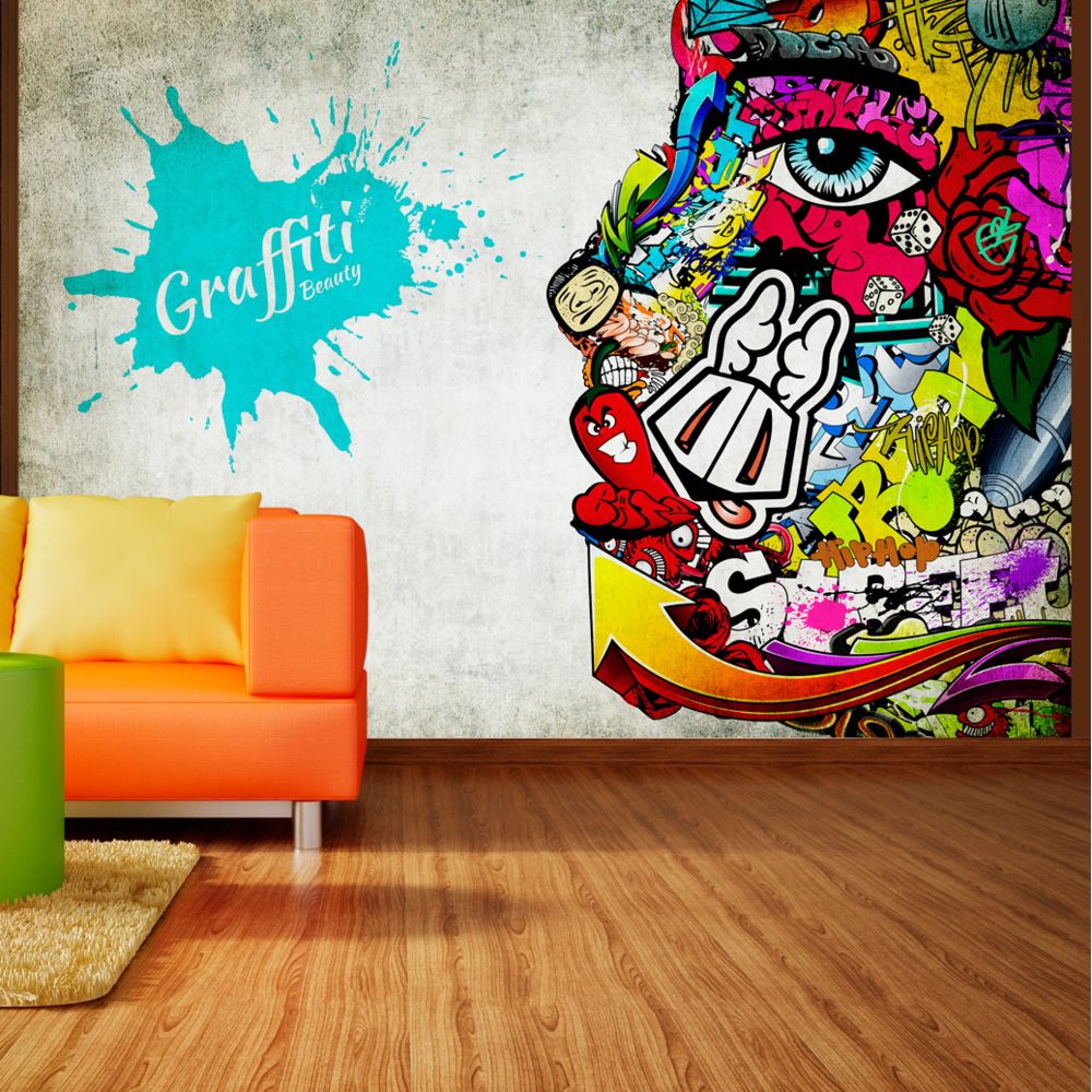 Bimago - Papier peint - Graffiti beauty - Décoration, image, art | Street art | - Papier peint