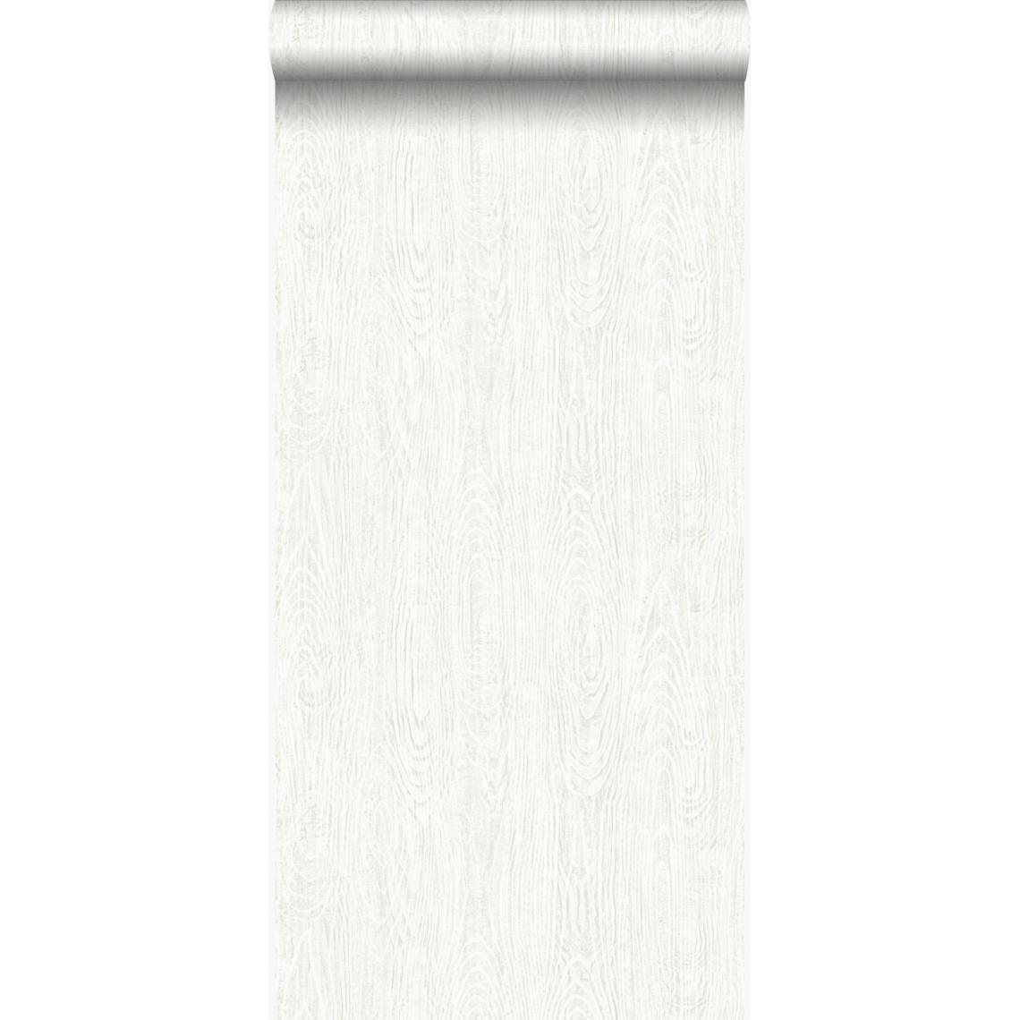 Origin - Origin papier peint imitation bois blanc crème - 347553 - 53 cm x 10.05 m - Papier peint
