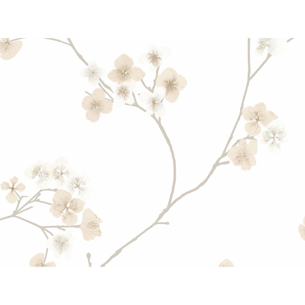 Graham - Papier peint vinyle grainé intissé motif fleur cerisier naturel RADIANCE - Papier peint