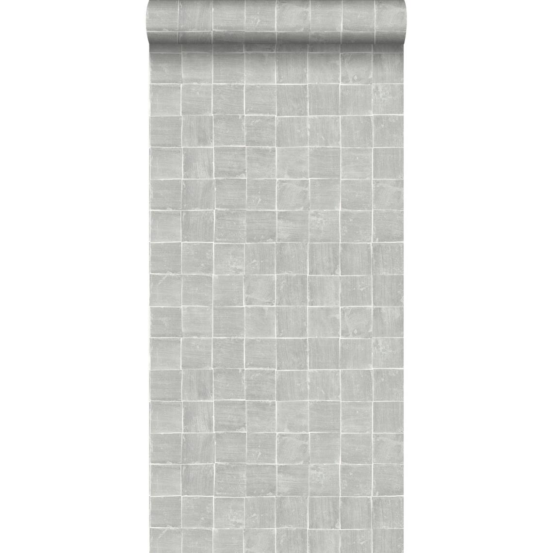 ESTAhome - ESTAhome papier peint motif de carrellages gris - 148317 - 53 cm x 10,05 m - Papier peint
