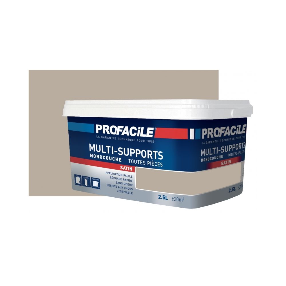 Profacile - Peinture intérieure multi-supports, PROFACILE-2.5 litres-Crème de Café - Peinture & enduit rénovation