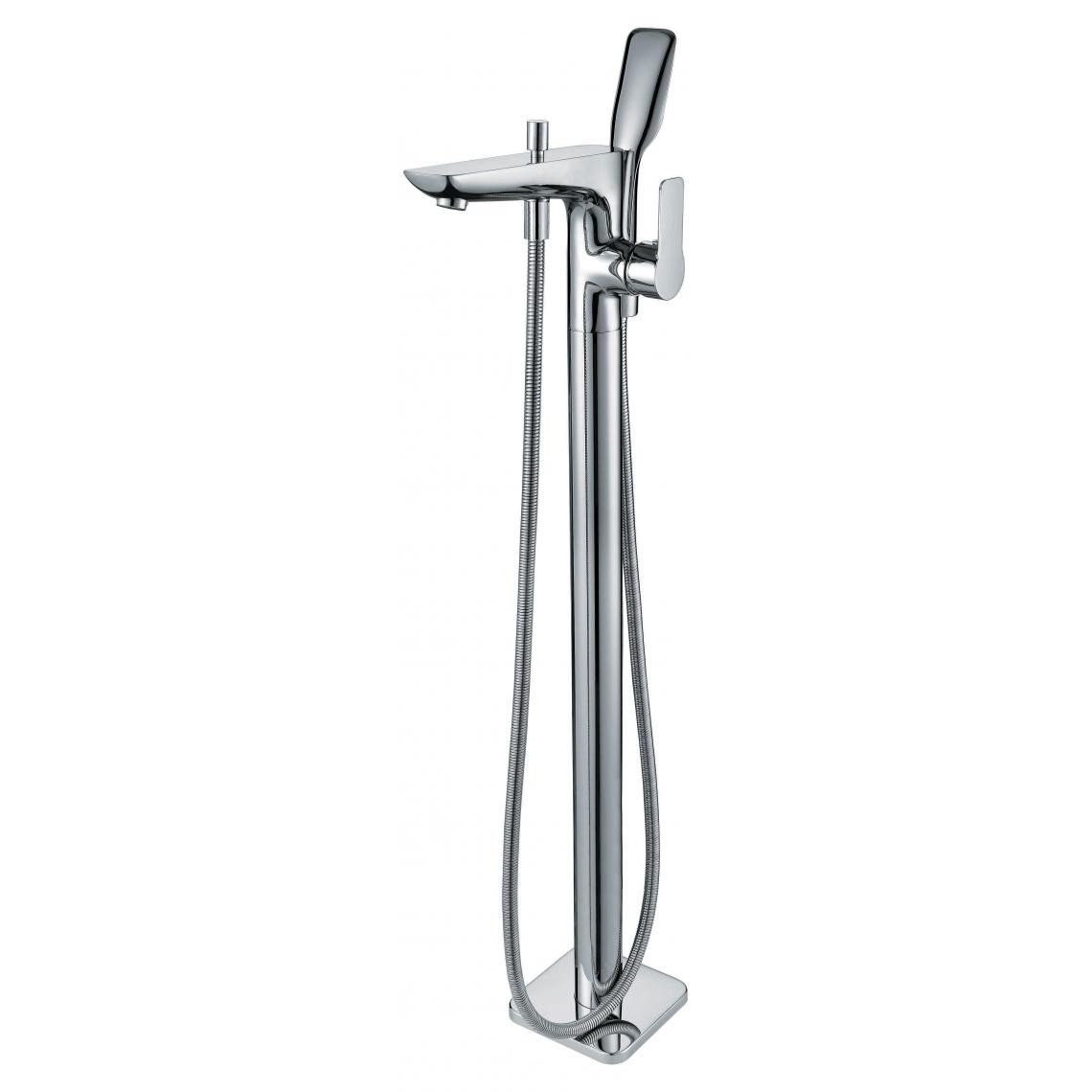 Kroos - Robinet mitigeur salle de bain complet sur pied ilot avec douchette - Mitigeur douche
