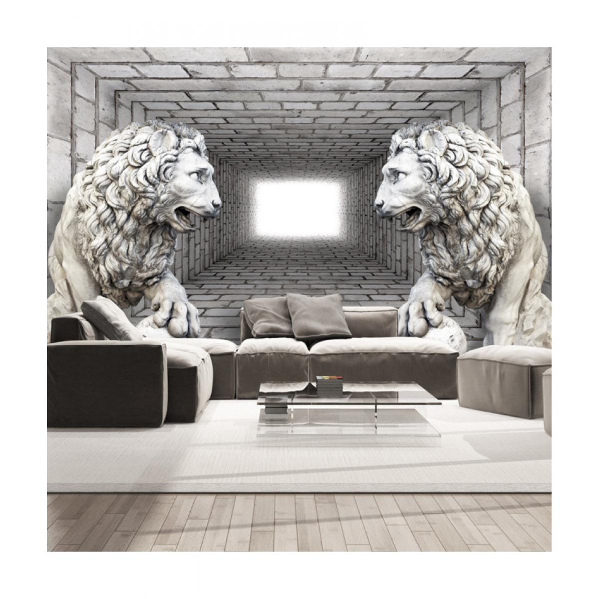 Artgeist - Papier peint - Lions de pierre 350x245 - Papier peint