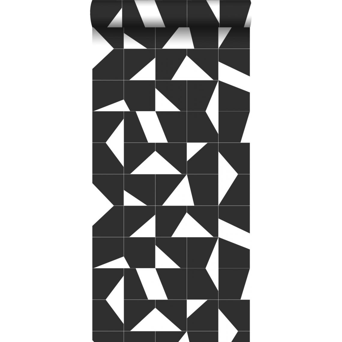 ESTAhome - ESTAhome papier peint motif de carrellages noir et blanc - 139087 - 0.53 x 10.05 m - Papier peint