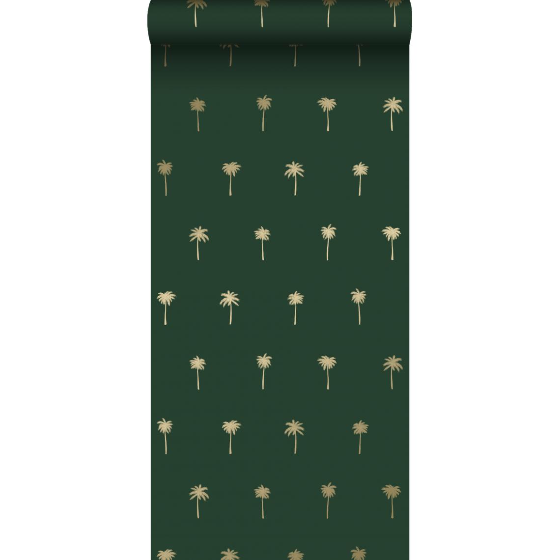 ESTAhome - ESTAhome papier peint palmiers vert émeraude et or - 139160 - 0.53 x 10.05 m - Papier peint