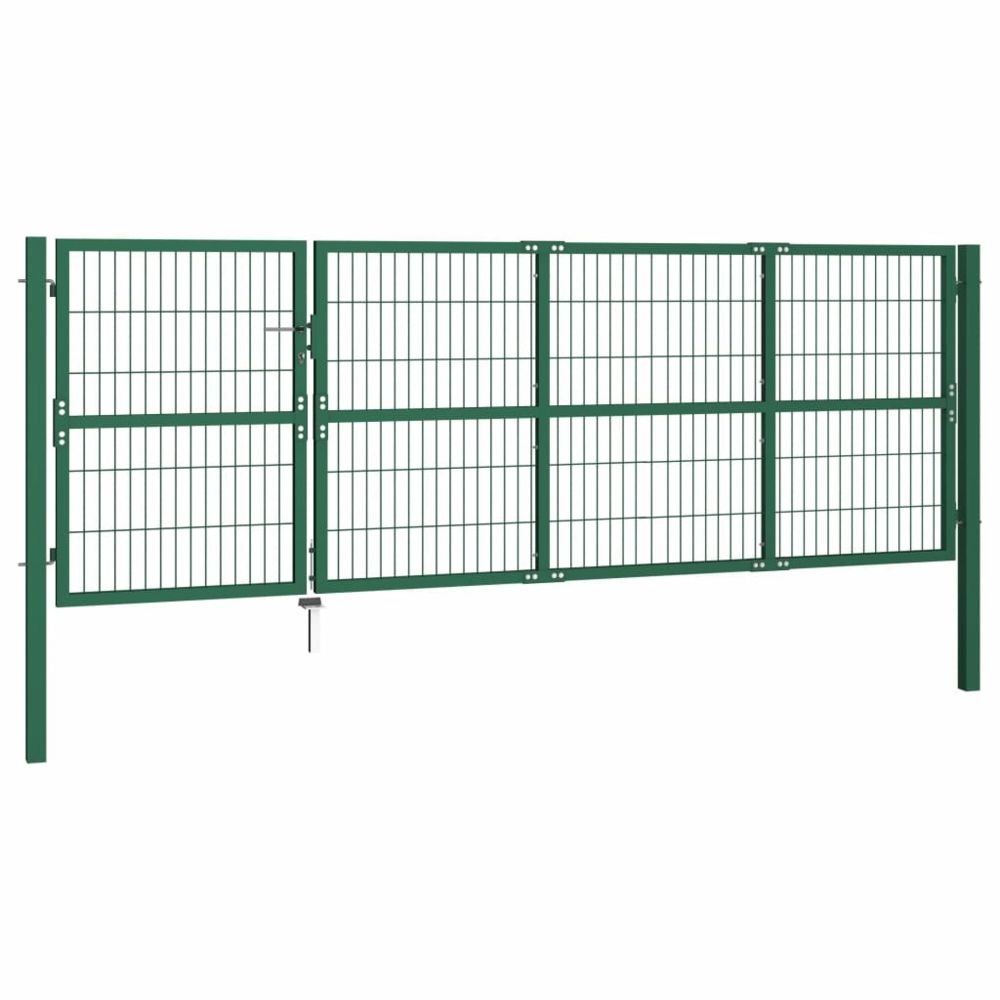 marque generique - Icaverne - Portillons reference Portail de clôture de jardin avec poteaux 350x120 cm Acier Vert - Portillon