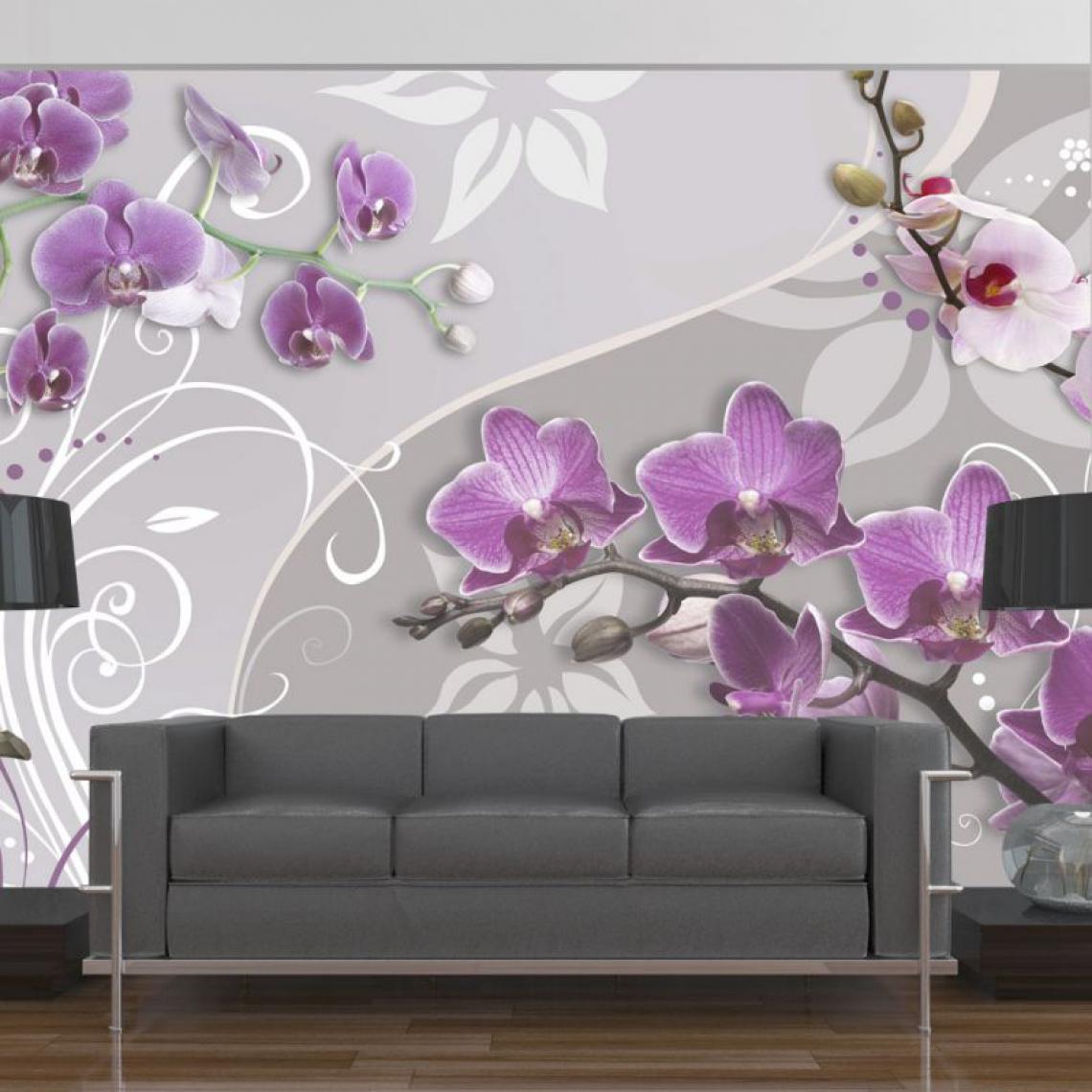 Artgeist - Papier peint - Flight of purple orchids .Taille : 200x140 - Papier peint