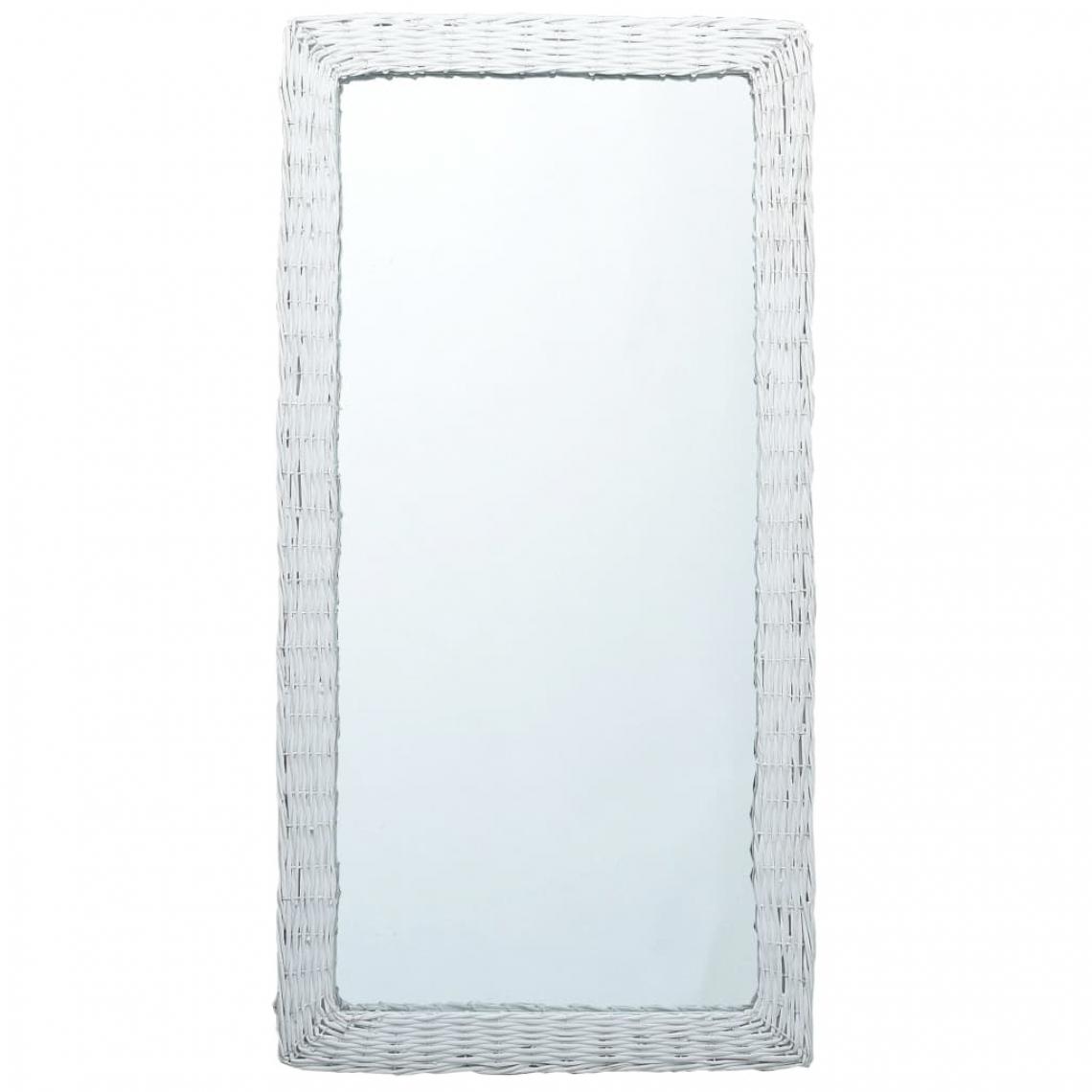 Chunhelife - Miroir Blanc 120x60 cm Osier - Miroir de salle de bain