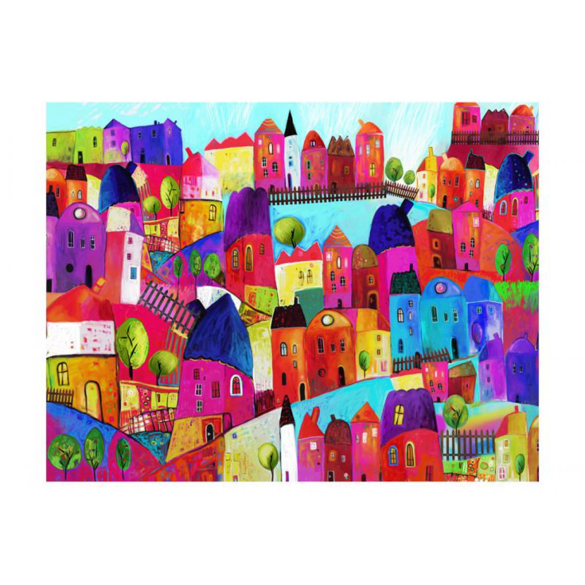 Artgeist - Papier peint - Rainbow-hued town .Taille : 200x154 - Papier peint
