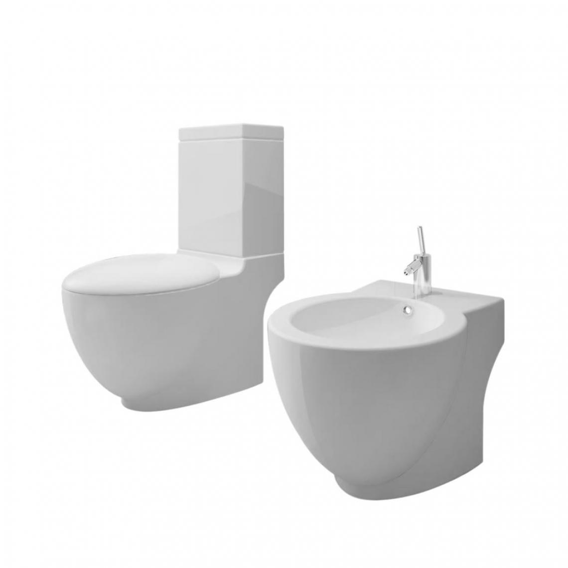 Vidaxl - vidaXL Ensemble de bidet et toilette Céramique Blanc - WC
