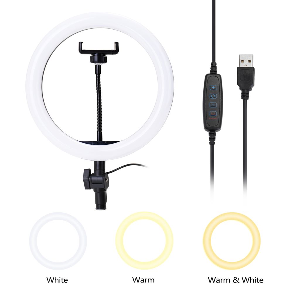Generic - 10 '' Dimmable LED Selfie Lumière Ronde avec Clip de Téléphone Luminosité Lampe Réglable pour Diffusion en Direct Selfie Photograp - Ruban LED