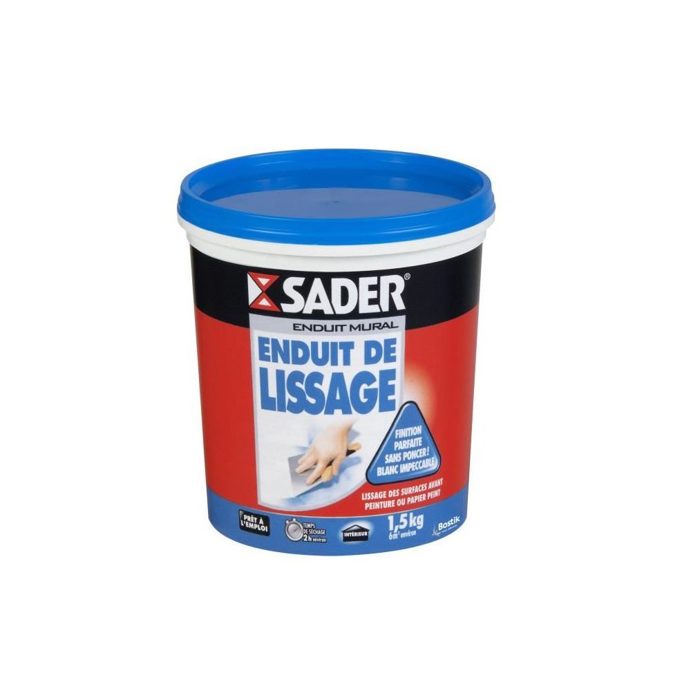 Sader - SADER Pot Pâte Enduit Lissage Pret a l'emploi - 1,5kg - Peinture & enduit rénovation