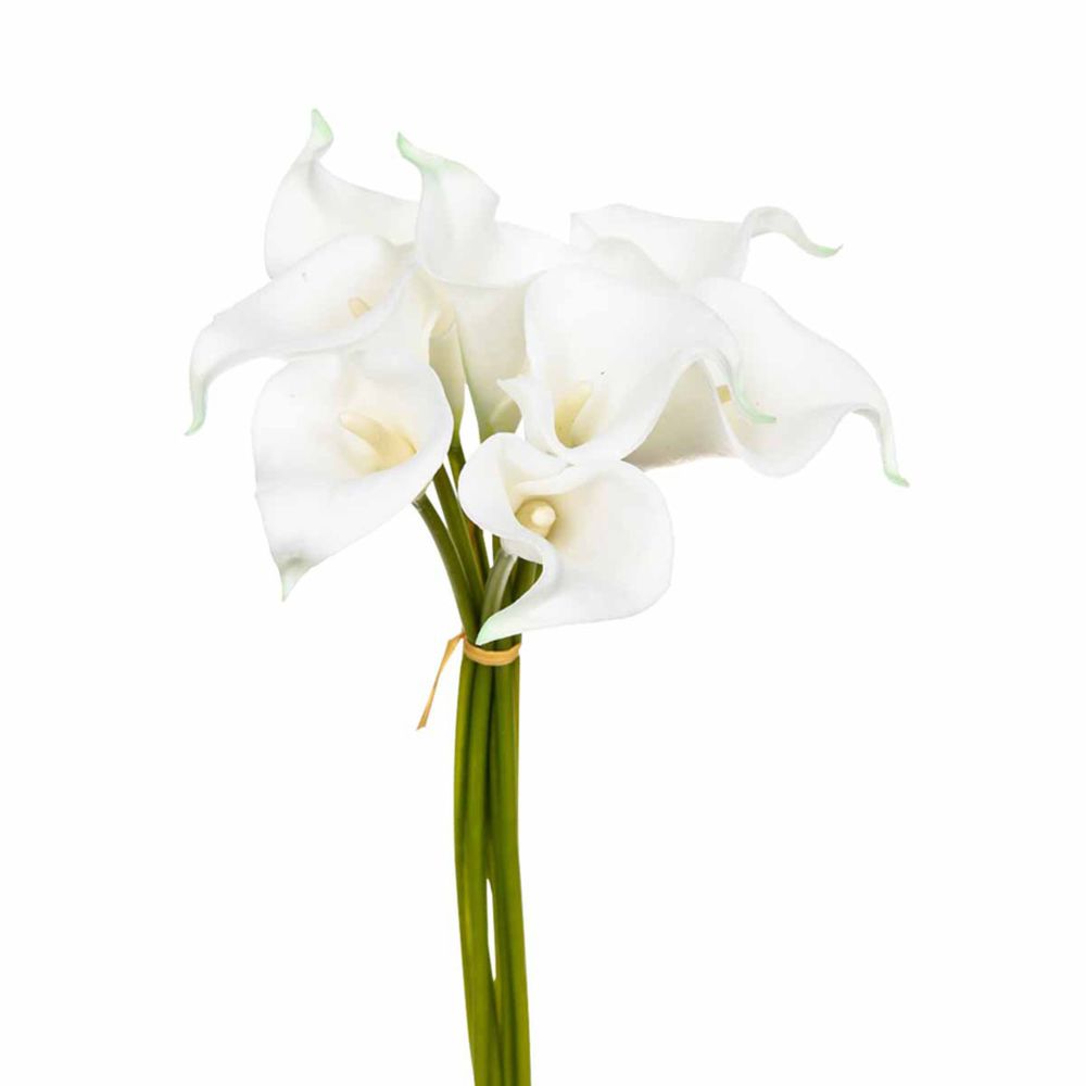 Atmosphera, Createur D'Interieur - Bouquet 8 Arums artificiels - H. 36 cm - Blanc - Plantes et fleurs artificielles