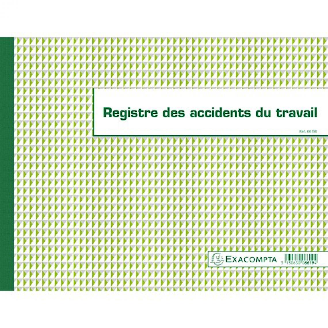 Exacompta - Registre piqûre accidents du travail Exacompta 6619E - Accessoires Bureau