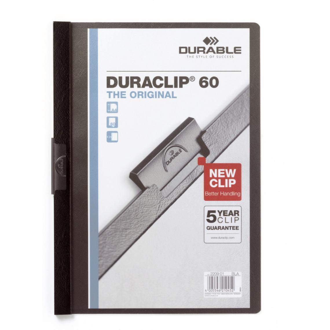 Durable - DURABLE Chemise à clip DURACLIP ORIGINAL 60, A4, noir () - Accessoires Bureau