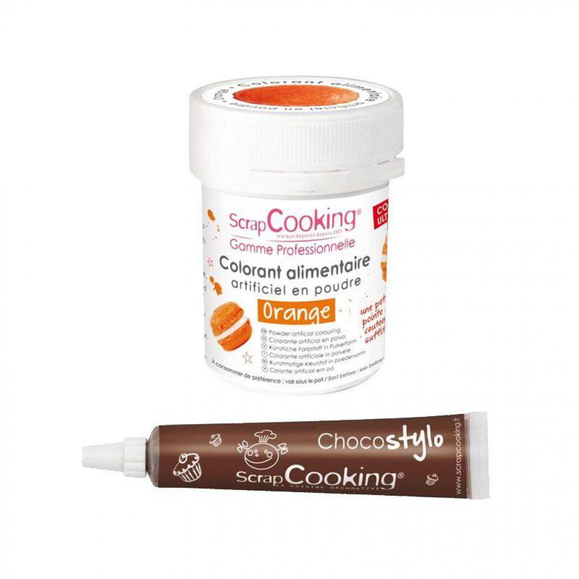 Scrapcooking - Colorant alimentaire Orange + Stylo chocolat - Kits créatifs