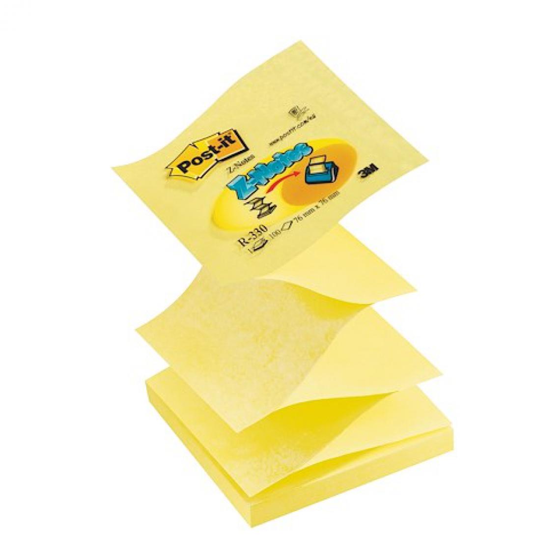 Post-It - Z-Notes jaunes Post-it 76 x 76 mm - bloc de 100 feuilles - Lot de 12 - Accessoires Bureau