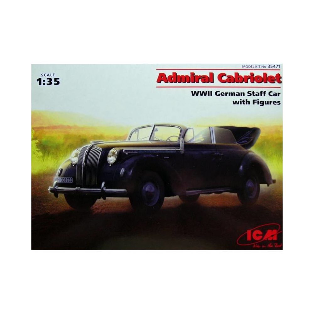 Icm - Maquette Voiture Maquette Camion Admiral Cabriolet - Wwii German Staff Car With Figures - Voitures