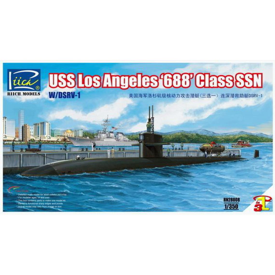 Riich Models - USS Los Angeles 688 Class SSN w/DSRV-1 - 1:350e - Riich Models - Accessoires et pièces