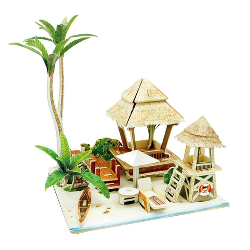 marque generique - Puzzle 3d en bois miniature 1/24 bricolage maison kit - modèle de scène de vie bali - Poupées