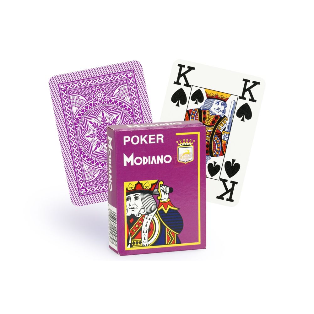 Modiano - Cartes Modiano 100% plastique 4 index (mauve) - Accessoires poker