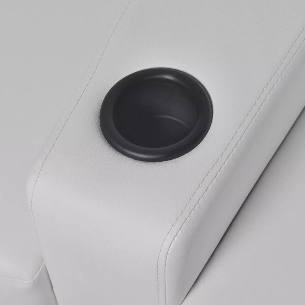 Icaverne - Icaverne - Canapés gamme Fauteuil inclinable à LED à 2 places Cuir artificiel Blanc - Canapés